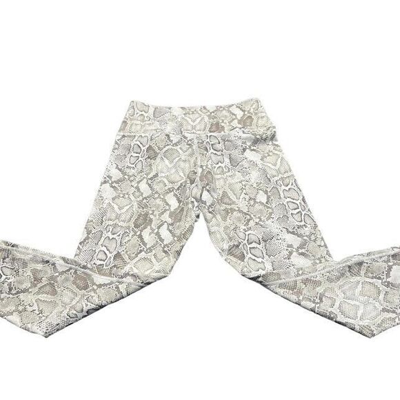 Victoria's Secret Snakeskin Print Leggings Cross Front Waistband Size 14 - Picture 3 of 11